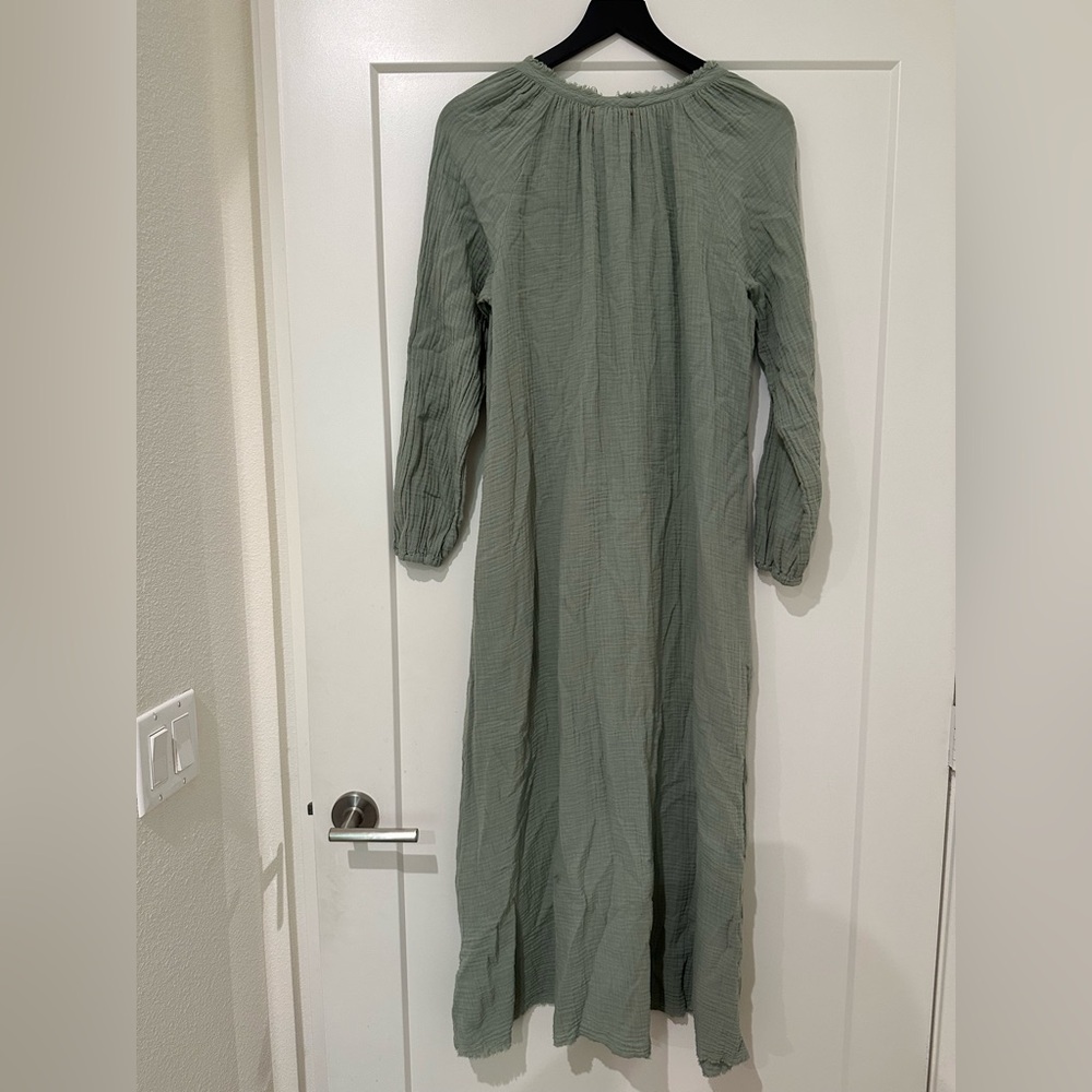 Xirena Andrea Cotton Belted Green Maxi Dress - Picture 3 of 5